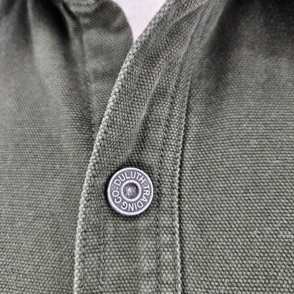 Duluth Trading Fire Hose Jacket Green Long Sleeve Snap Button Lined Barn Coat XL - Picture 3 of 9